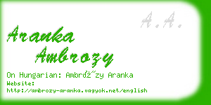 aranka ambrozy business card